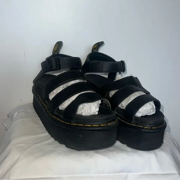 Doc Martens Blaire Leather Platform Sandals Size 6 - Picture 1 of 4